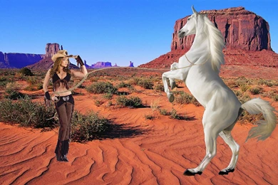 Hot Cowgirl Tamed A Beautiful Wild White Horse   Cowgirls Fan Art ...