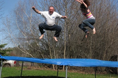 Old Fat Guy On A Trampoline