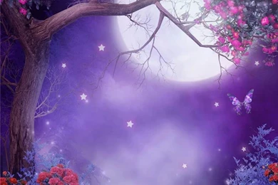 Fashion Photo Wallpapers Purple Dreamy Moonlight Wall Mural ...