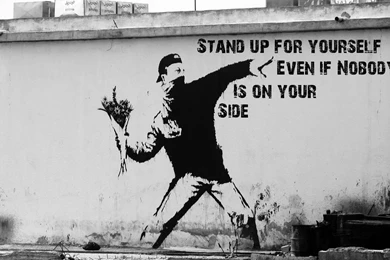 Paper Dump: Banksy Anarchist Wallpapers