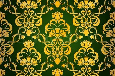 Green Seamless Wallpapers Pattern Stock Vector