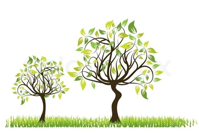 Coffee Tree Background, Vector Illustration