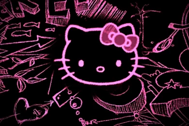 Hello Kitty Black Backgrounds Desktop Wallpapers