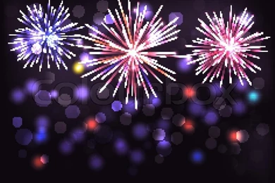 Holiday Backgrounds With Colorful Fireworks. Happy New Year! Vector ...