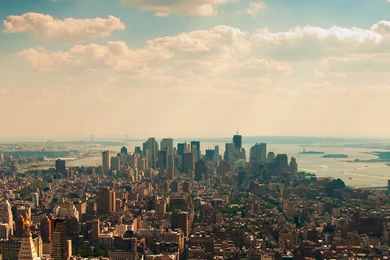 Download Wallpapers 2560x1440 City, Metropolis, Buildings, Fog ...