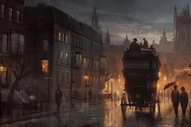 Rain Crew People Street Art Night London Painting Mood Wallpapers ...