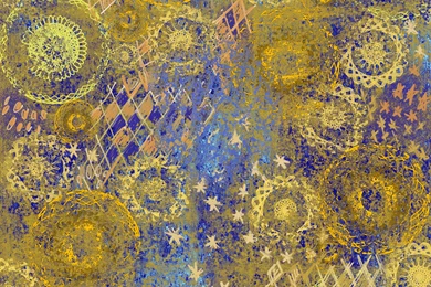 Golden Star Wallpaper" Painting Print On Wrapped Canvas