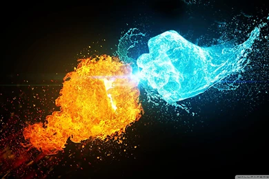 Fire Vs Ice HD Desktop Wallpapers : Widescreen : High Definition ...