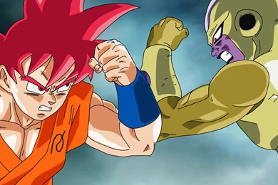 DeviantArt: More Like God Goku Vs Gold Frieza Fukkatsu No F By ...