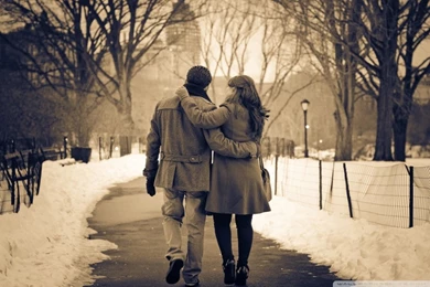 Romantic Walk In The Park HD Desktop Wallpapers : Widescreen : High ...