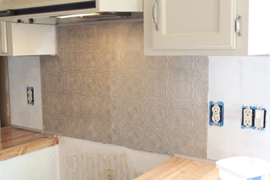 Li'l Buck's Creations: Faux Metal Kitchen Backsplash, Paintable ...