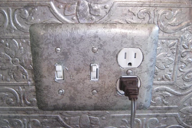 Fake It Frugal: Fake Punched Tin Backsplash