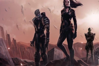 Garrus Vakarian Miranda Lawson Mass Effect 3 Thane Krios Mass ...