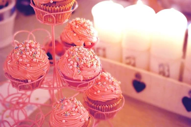 Cupcakes Cute Pink Dessert Wallpapers
