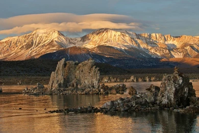 California Mono Lake Saline Clouds Geology Wallpapers