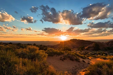 Sunset Clouds Landscapes Nature Desert Geology Wallpapers