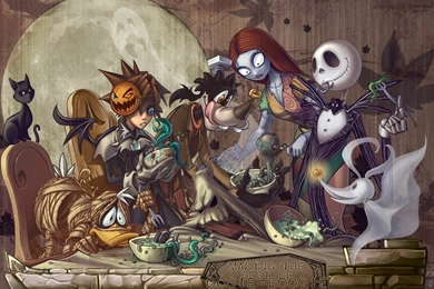 Kingdom Hearts Goofy Jack Skellington Donald Duck 1100x786 ...