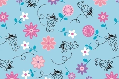 Bees And Flowers Illustration Pattern iPhone 5 Wallpapers / IPod ...