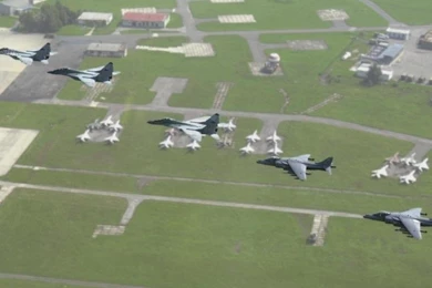 3XSLOVAKIAN MIG 29 2XBRITISH HARRIER WALLPAPER   (