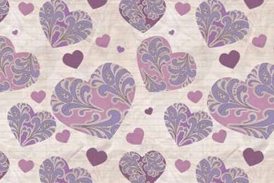 Pastel Pink & Purple Heart Pattern Wallpapers
