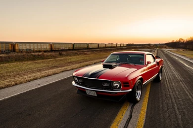 Download Wallpapers 3840x2160 Ford, Mustang, 1970, Red, Side View ...