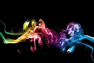 Rainbow Smoke On Black Backgrounds