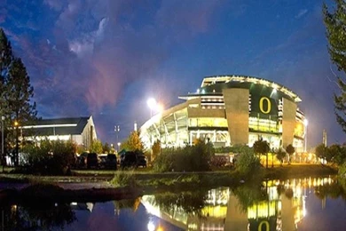 University Of Oregon Ducks   Autzen Stadium Outside At Night ...