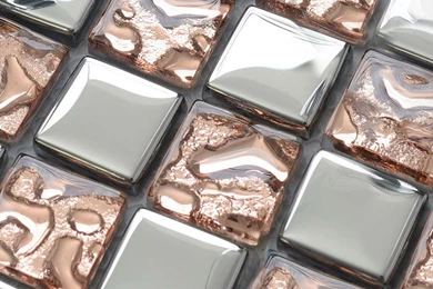 Glass Mosaic Tiles Silver Wallpapers Kitchen Backsplash Tile Clear ...