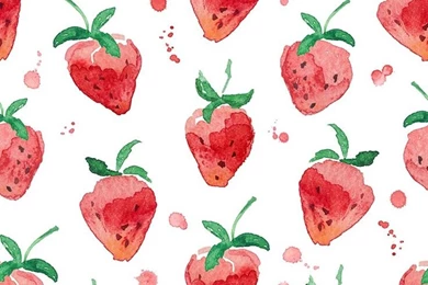A Very Mellow Vintage Strawberry Watercolor Wallpaper. Not Sure ...