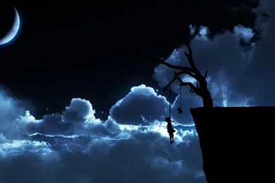 Sad Man With Umbrella Walking In A Lonely Street Digital Art ...