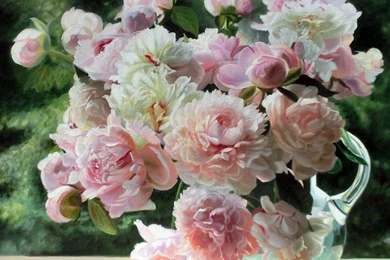 Peony Bouquet Vase   Wallpaper.