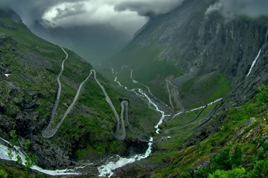 Wallpapers Clouds, Mountains, Norway, Serpentine, Trollstigen ...