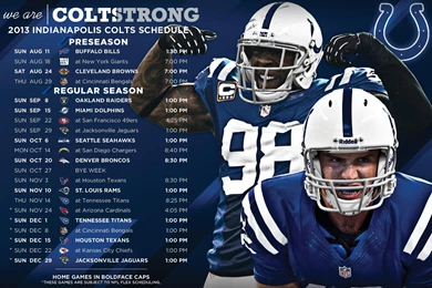 Indianapolis Colts 2013 Schedule   (