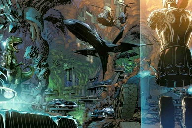 A Dual Screen Wallpapers Of The Batcave : Batman