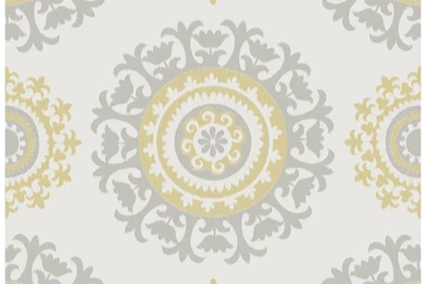 WallPops! Grey And Yellow Suzani Peel And Stick Wallpapers ...