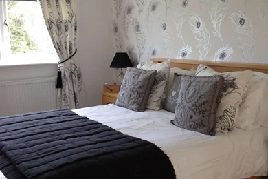 Eye Let Curtains And Contrasting Blinds   Wallpapers By Prestigious ...