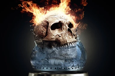 Skull In Fire & Water : Desktop And Mobile Wallpapers : Wallippo