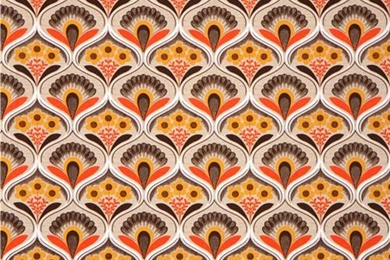 Retro Flower Wallpapers Canvas Fabric Brown Robert Kaufman   Flower ...