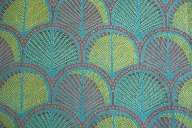Leaf Print Indian Block Print Cotton Fabric By By TheDelhiStore