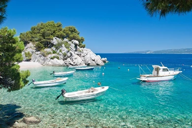 Cove, Hills, Sea, Boats, Beautiful, Blue Sky, Crystal Clear Ocean ...