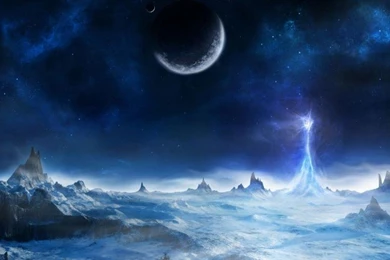 Fantasy Winter Night Wallpaper,snow HD Wallpaper,mountain HD ...