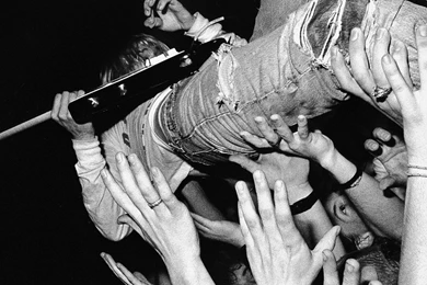 Download Wallpapers 2560x1024 Nirvana, Guitar, Jeans, Hands, Fan ...
