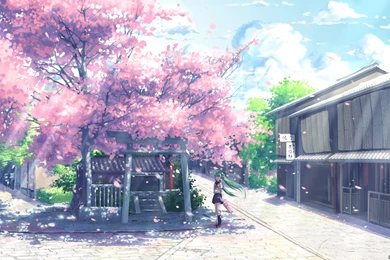 Vocaloid, Hatsune Miku, Anime, Cherry Blossom, School Uniform ...