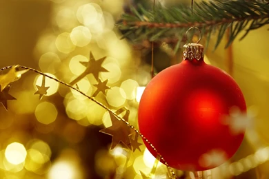 1920x1080 Red Christmas Ball Desktop PC And Mac Wallpapers