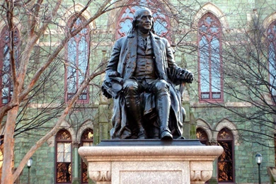 File:Benjamin Franklin Statue In Front Of College Hall.JPG ...