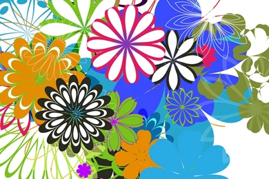 Colorful Flowers Backgrounds Art Vector Art & Graphics