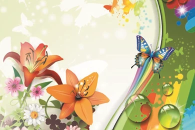 Colorful flower and Butterfly background vector 01 .jpg