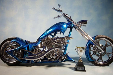 Download Wallpapers 3840x2160 Chopper, Bike, Blue, Airbrush 4K ...