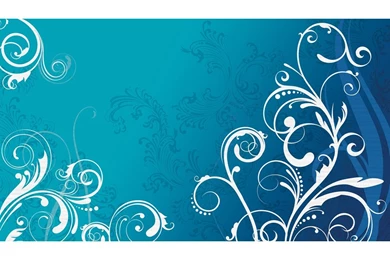 Blue & White Scroll XL Wallpapers Mural 10.5' X 6'   Wall2wall
