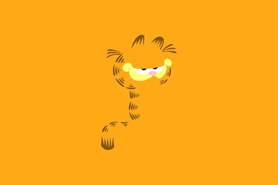 Cartoon, Minimalist, Art, Vector, Garfield, Smile, Yellow Backgrounds